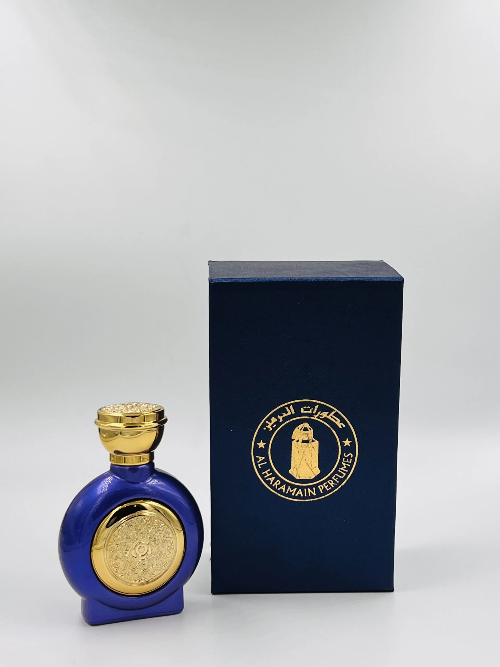 Blue Circle Gold Emblem Glass Perfume Bottle with giftbox, 50ml