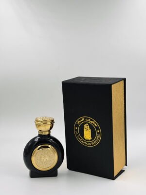 Black Circle Gold Emblem Glass Perfume Bottle with giftbox, 50ml