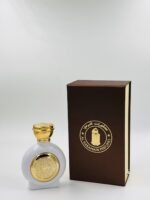 White Circle Gold Emblem Glass Perfume Bottle with giftbox, 50ml