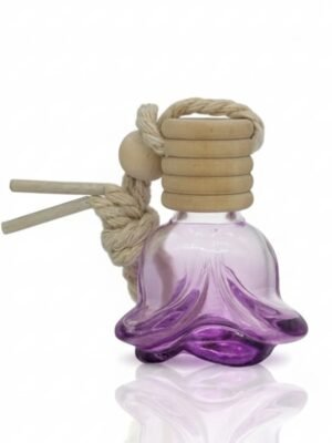 Flower shaped 6 ml car perfume refillable purple bottle