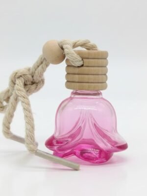 Flower shaped 6 ml car perfume refillable Pink bottle