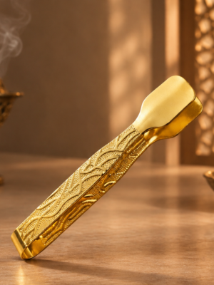 Gold Coloured Metal Tong for Oud & Coal